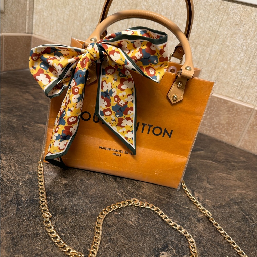 Louis Vuitton Mini Shopping Bag with scarf